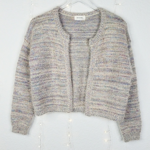 RHYME Jackets & Blazers - RHYME Metallic Knit Open Front Cardigan Jacket S